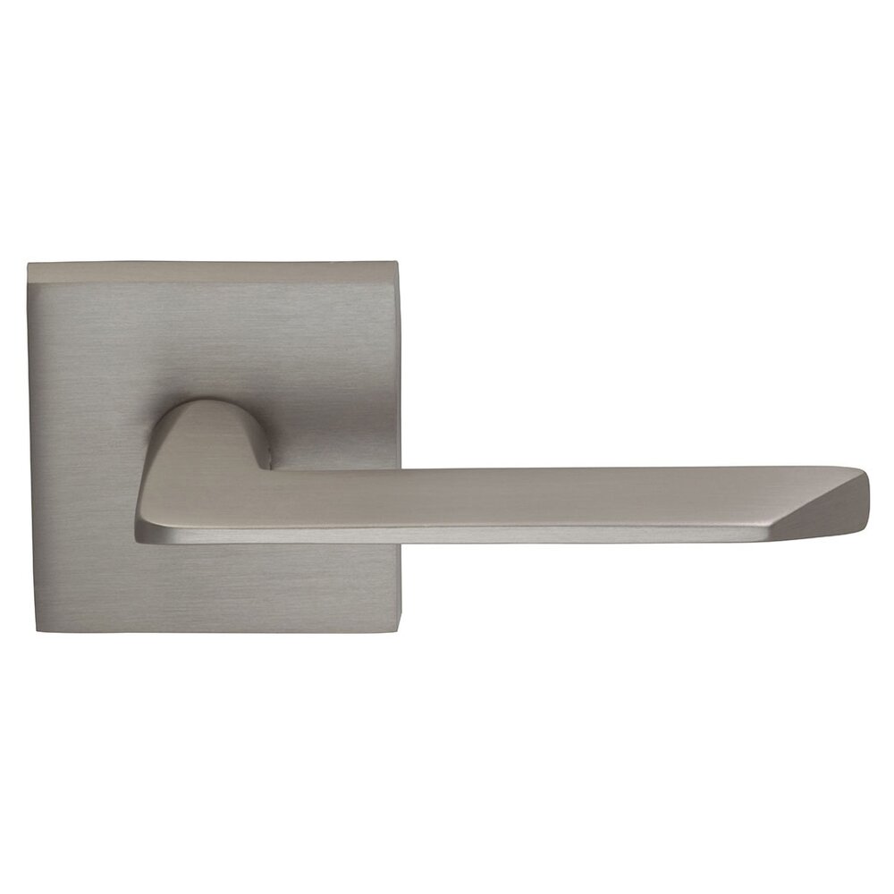 Omnia Hardware Passage Slim Lever with Square Rose in Satin Nickel Lacquered