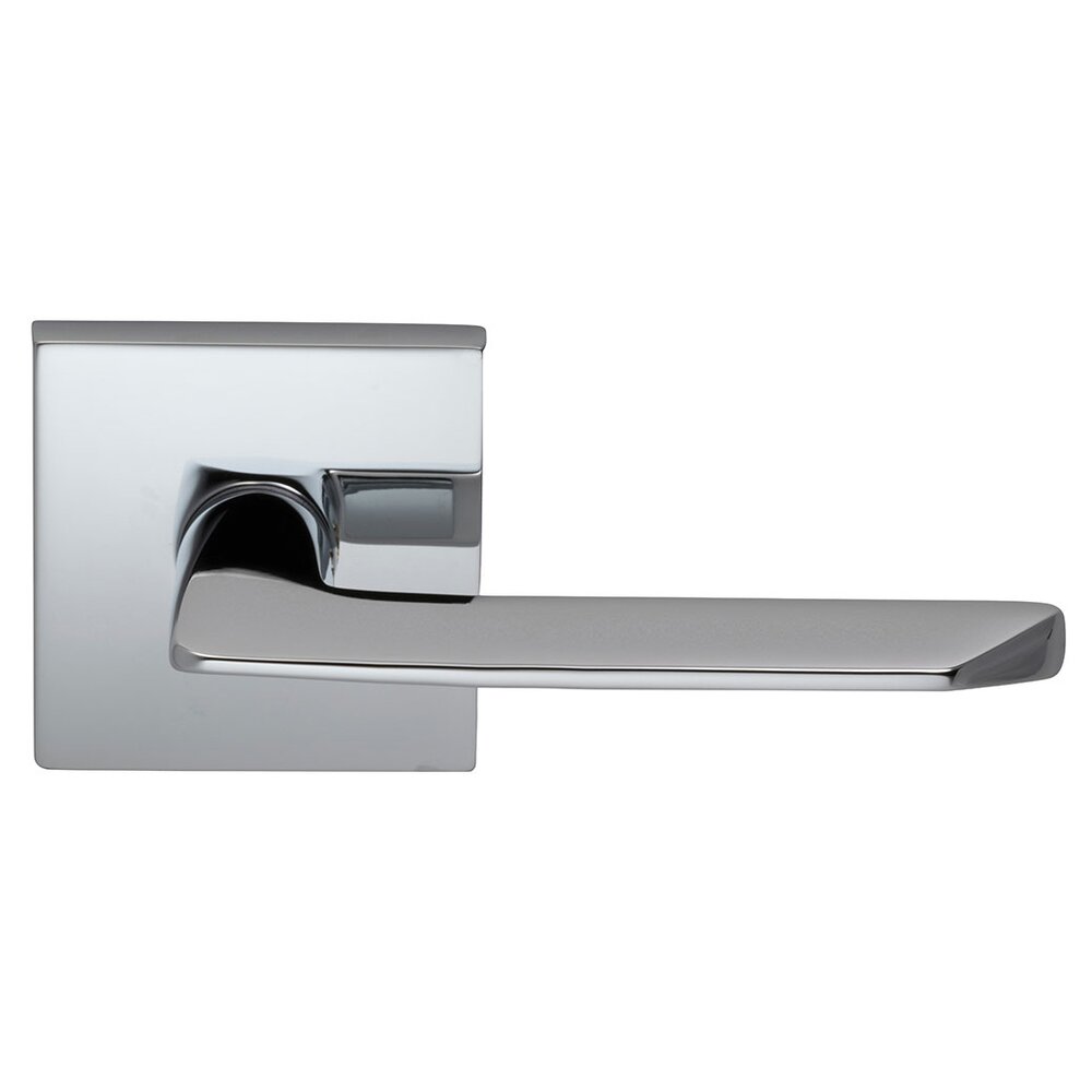 Omnia Hardware Passage Slim Lever with Square Rose in Polished Chrome
