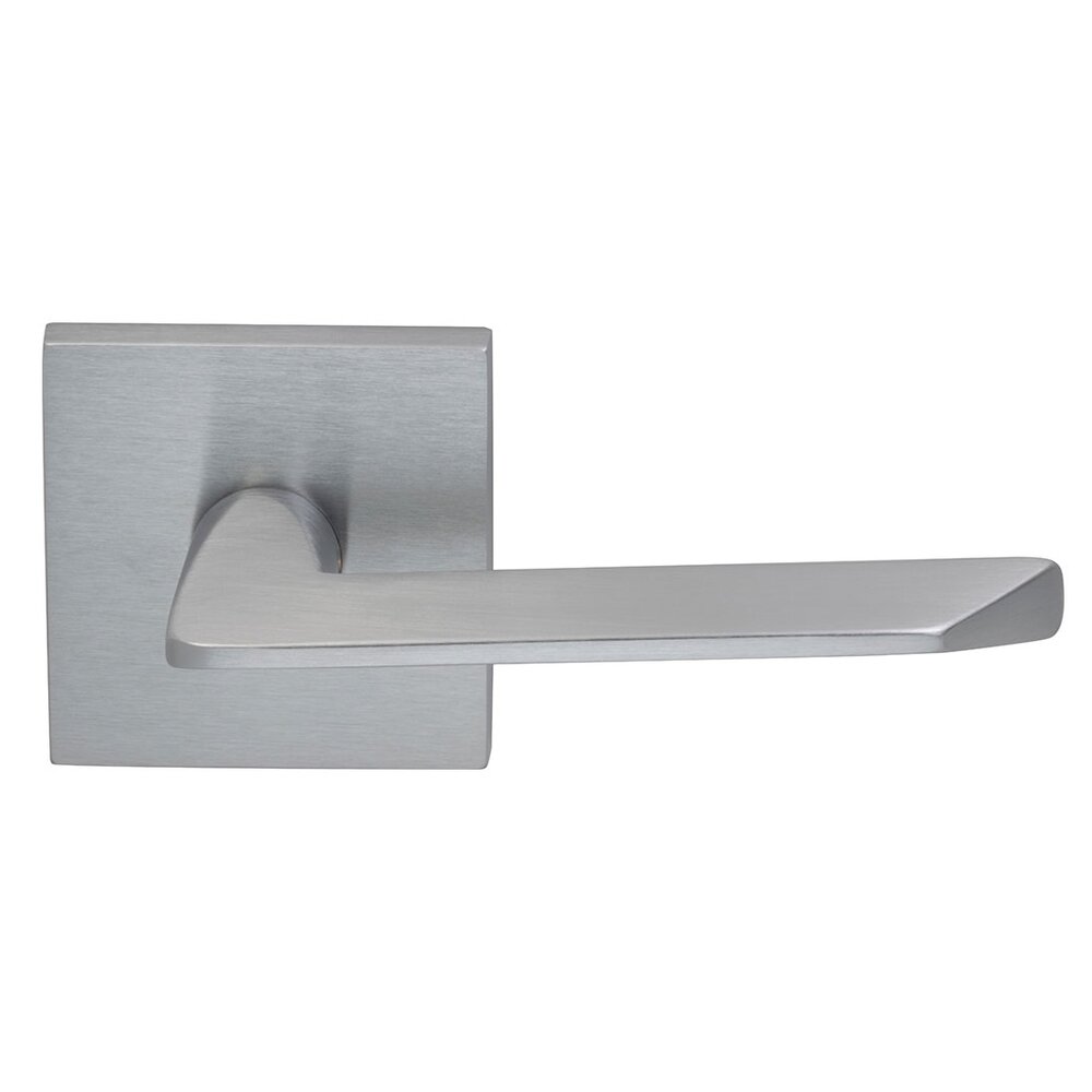 Omnia Hardware Right Handed Single Dummy Slim Lever with Square Rose in Satin Chrome