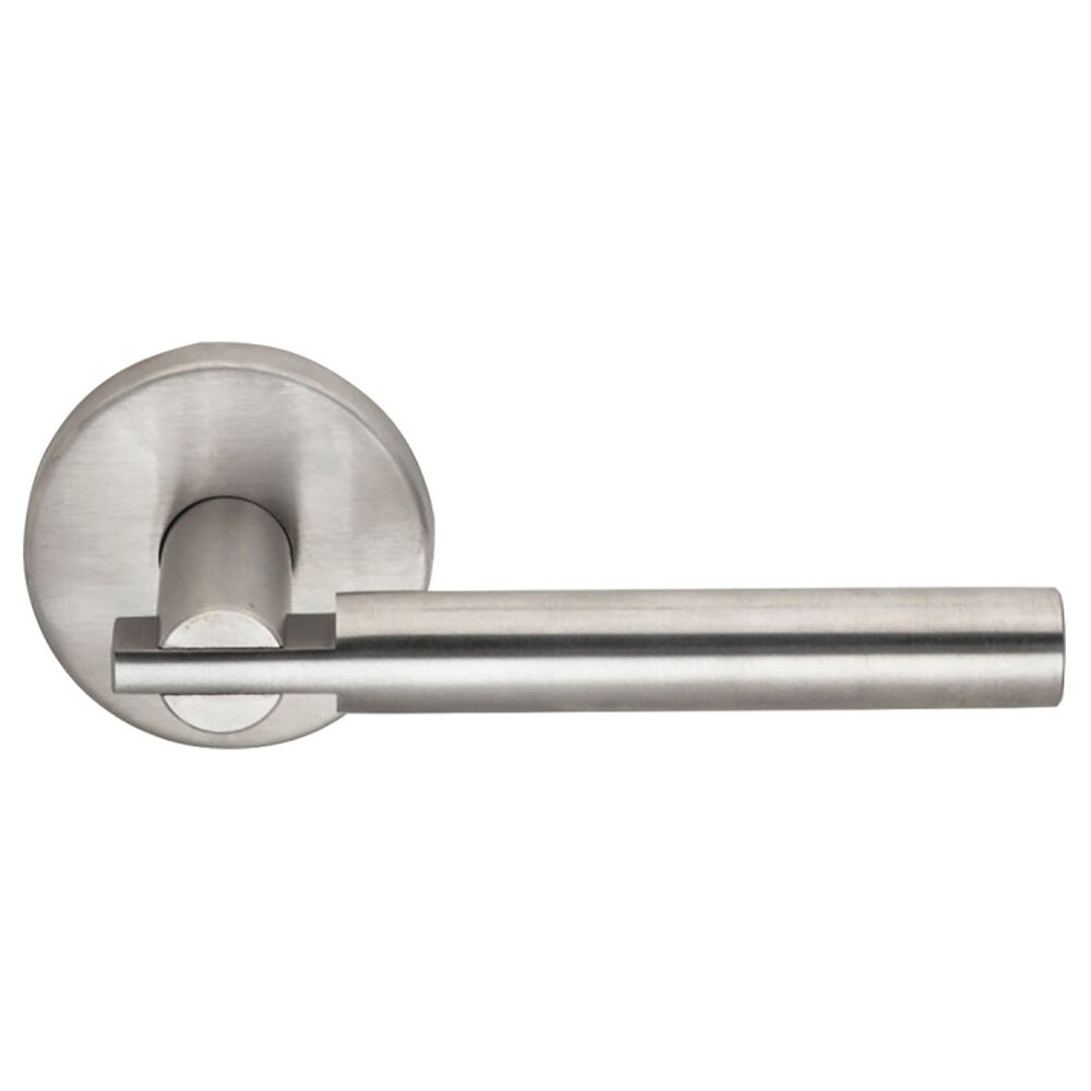 Omnia Hardware Privacy Vegas Right Handed Lever with Plain Rosette in Brushed Stainless Steel