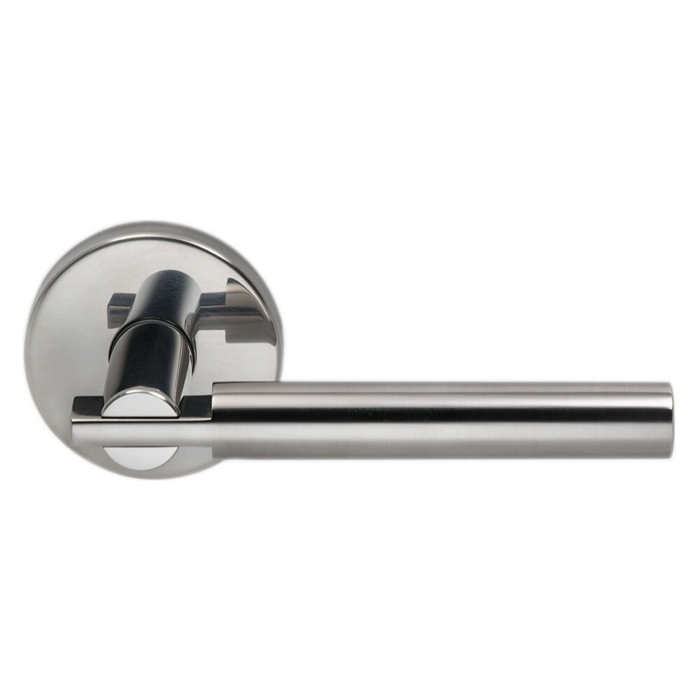 Omnia Hardware Single Dummy Vegas Right Handed Lever with Plain Rosette in Polished Stainless Steel