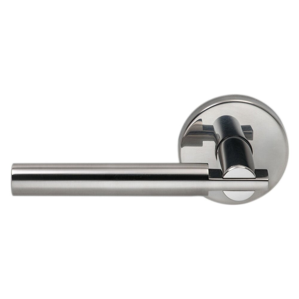 Omnia Hardware Passage Vegas Left Handed Lever with Plain Rosette in Polished Stainless Steel