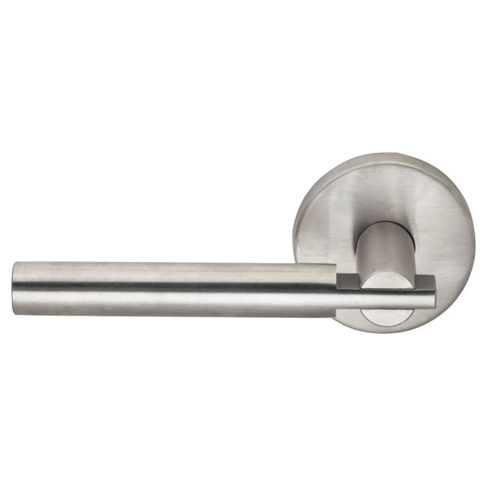 Omnia Hardware Double Dummy Vegas Left Handed Lever with Plain Rosette in Brushed Stainless Steel