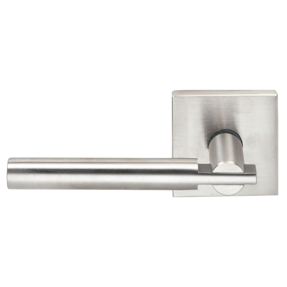 Omnia Hardware Left Handed Single Dummy Interlocking Lever with Square Rose in Brushed Stainless Steel
