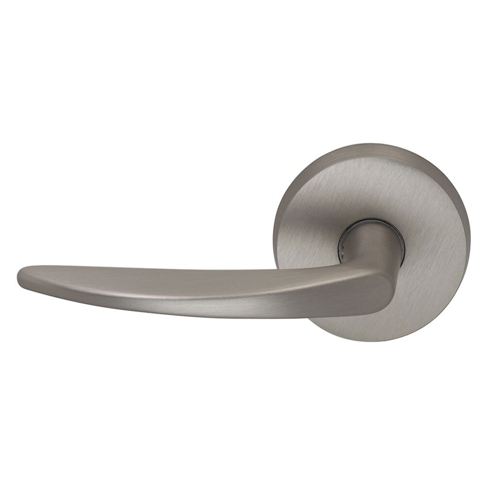 Omnia Hardware Left Handed Single Dummy Tapered Lever with Round Rose in Satin Nickel Lacquered
