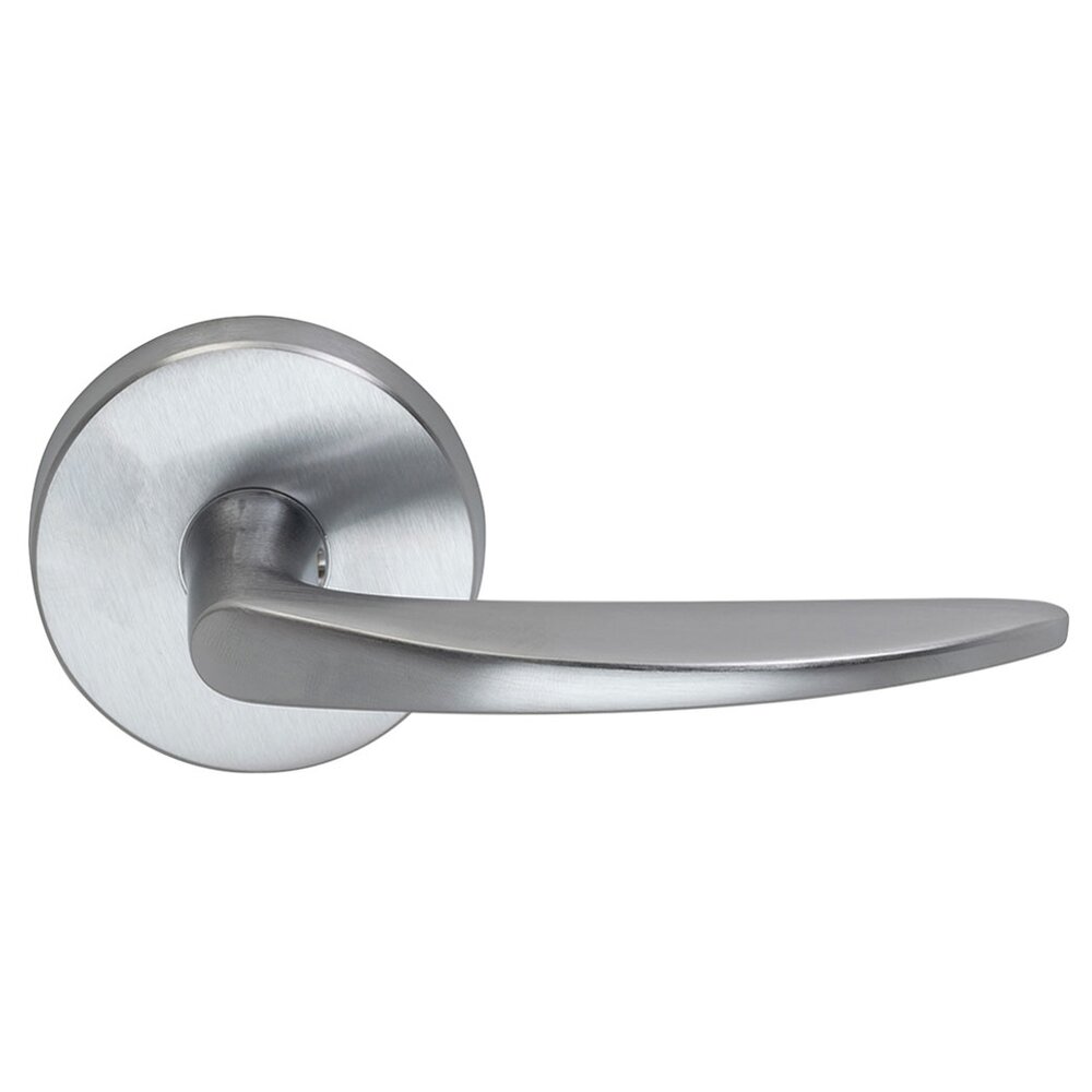Omnia Hardware Privacy Tapered Lever with Round Rose in Satin Chrome