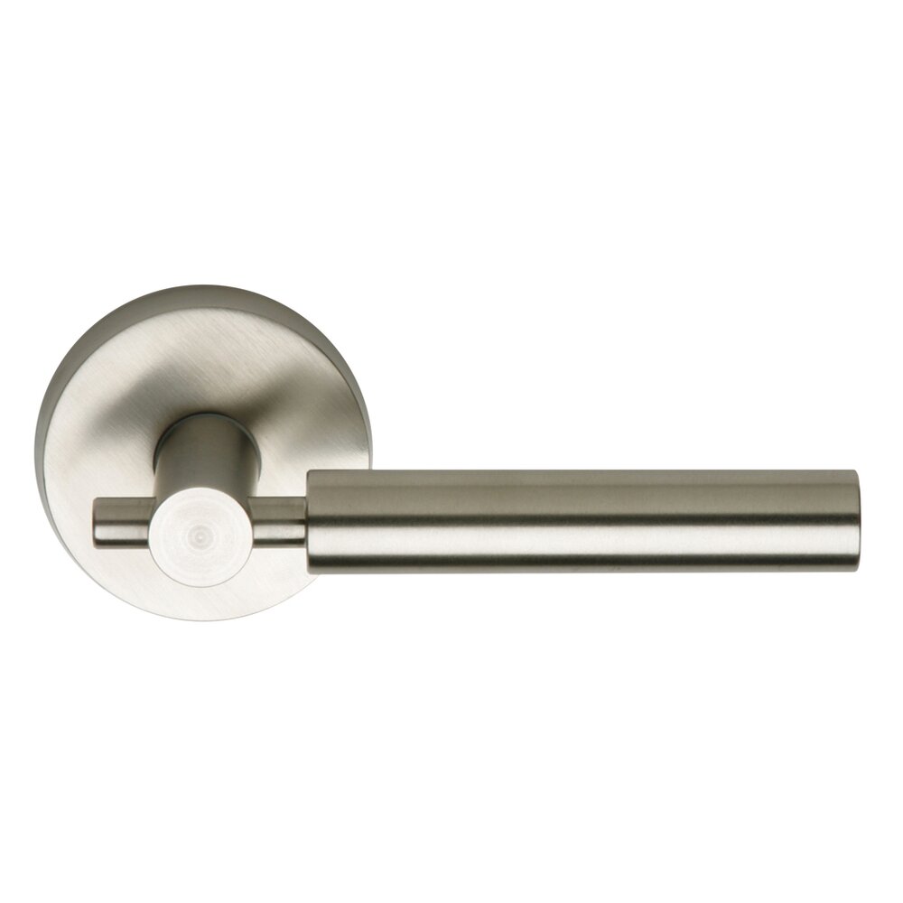 Omnia Hardware Passage Euro Right Handed Lever with Plain Rosette in Brushed Stainless Steel