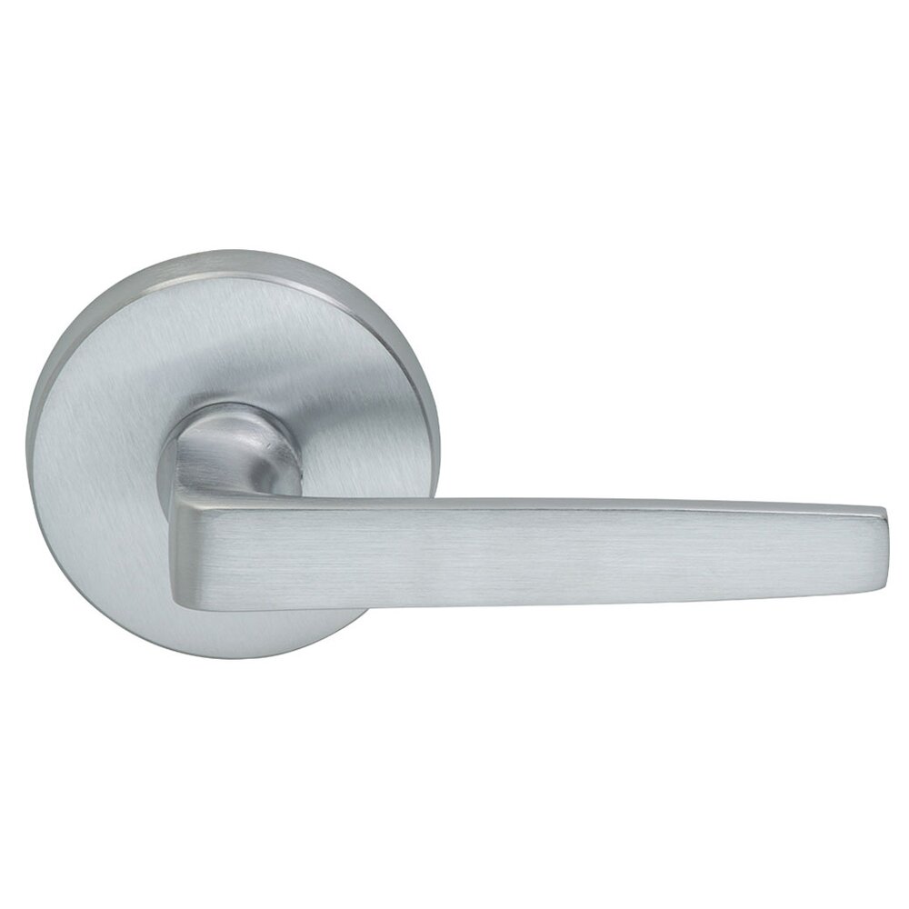 Omnia Hardware Double Dummy Chicago Right Handed Lever with Plain Rosette in Satin Chrome