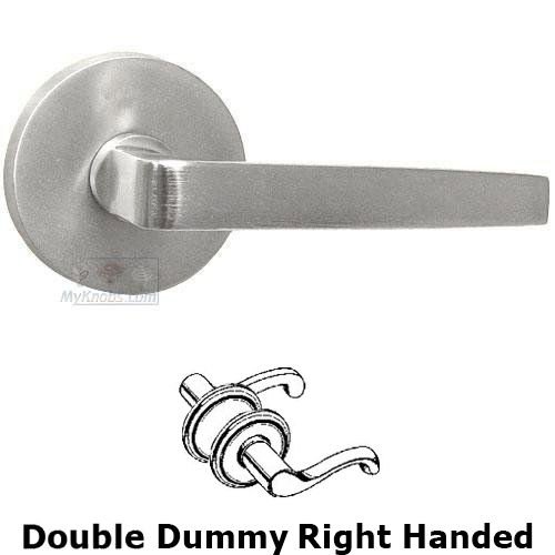 Omnia Hardware Double Dummy Chicago Right Handed Lever with Plain Rosette in Max Steel