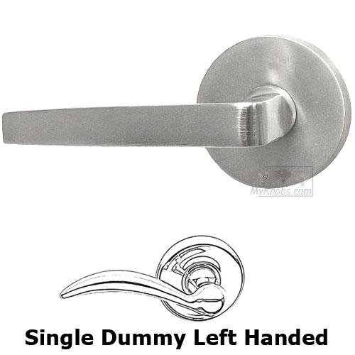 Omnia Hardware Single Dummy Chicago Left Handed Lever with Plain Rosette in Max Steel