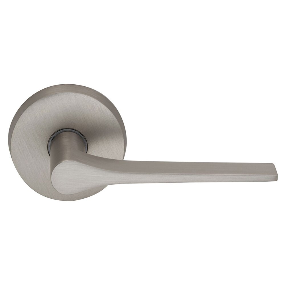 Omnia Hardware Passage Thin Taper Right Handed Lever with Plain Rosette in Satin Nickel Lacquered