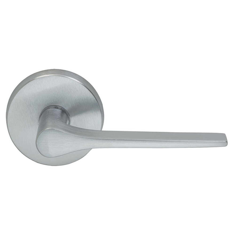 Omnia Hardware Passage Thin Taper Right Handed Lever with Plain Rosette in Satin Chrome