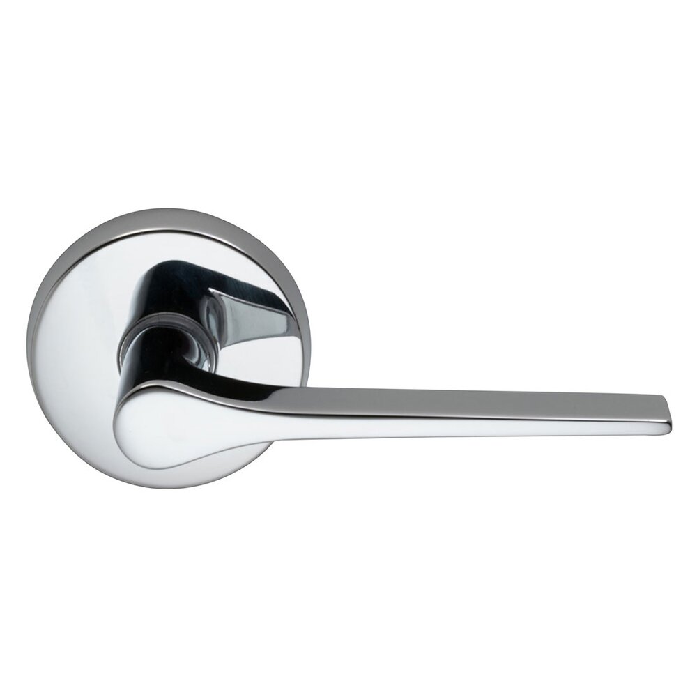 Omnia Hardware Single Dummy Thin Taper Right Handed Lever with Plain Rosette in Polished Chrome