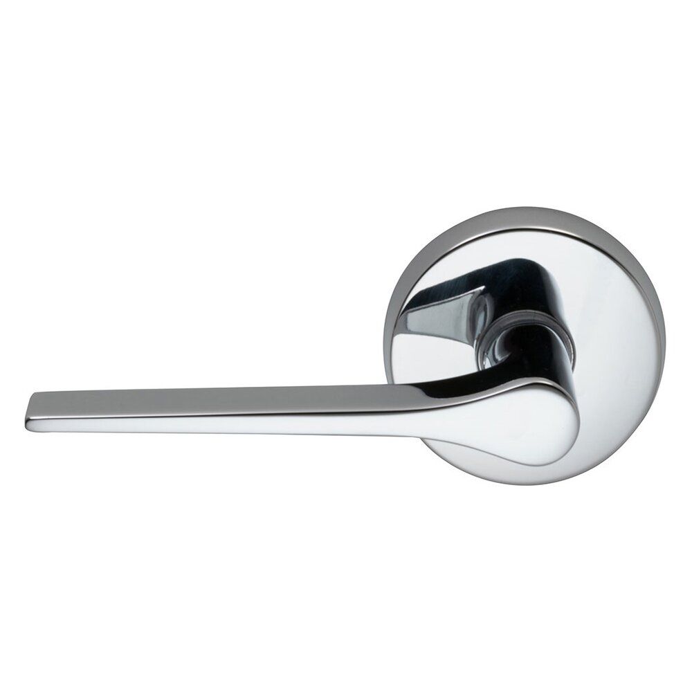 Omnia Hardware Privacy Thin Taper Left Handed Lever with Plain Rosette in Polished Chrome