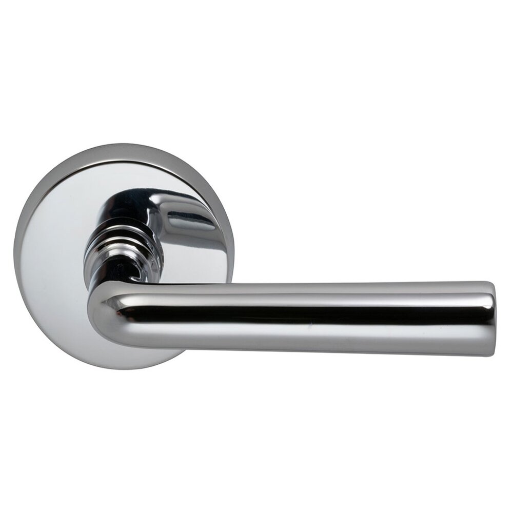 Omnia Hardware Privacy Soho Right Handed Lever with Plain Rosette in Polished Chrome