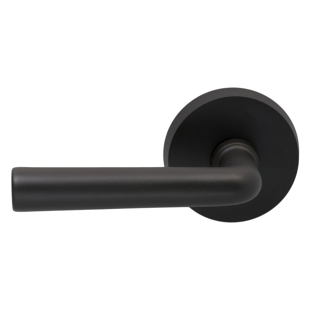 Omnia Hardware Passage Soho Left Handed Lever with Plain Rosette in Oil Rubbed Bronze Lacquered