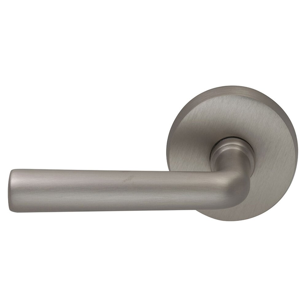 Omnia Hardware Passage Soho Left Handed Lever with Plain Rosette in Satin Nickel Lacquered