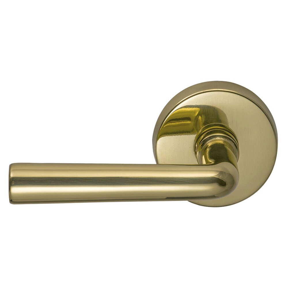 Omnia Hardware Single Dummy Soho Left Handed Lever with Plain Rosette in Polished Brass Lacquered