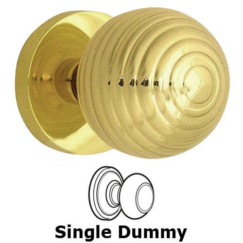 Omnia Hardware Single Dummy Modern 2 3/8" Astro Knob with Plain Rosette in Polished Brass Lacquered