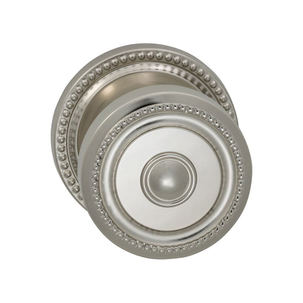 Omnia Hardware Double Dummy Traditions Beaded Knob with Beaded Rosette in Polished Nickel Lacquered