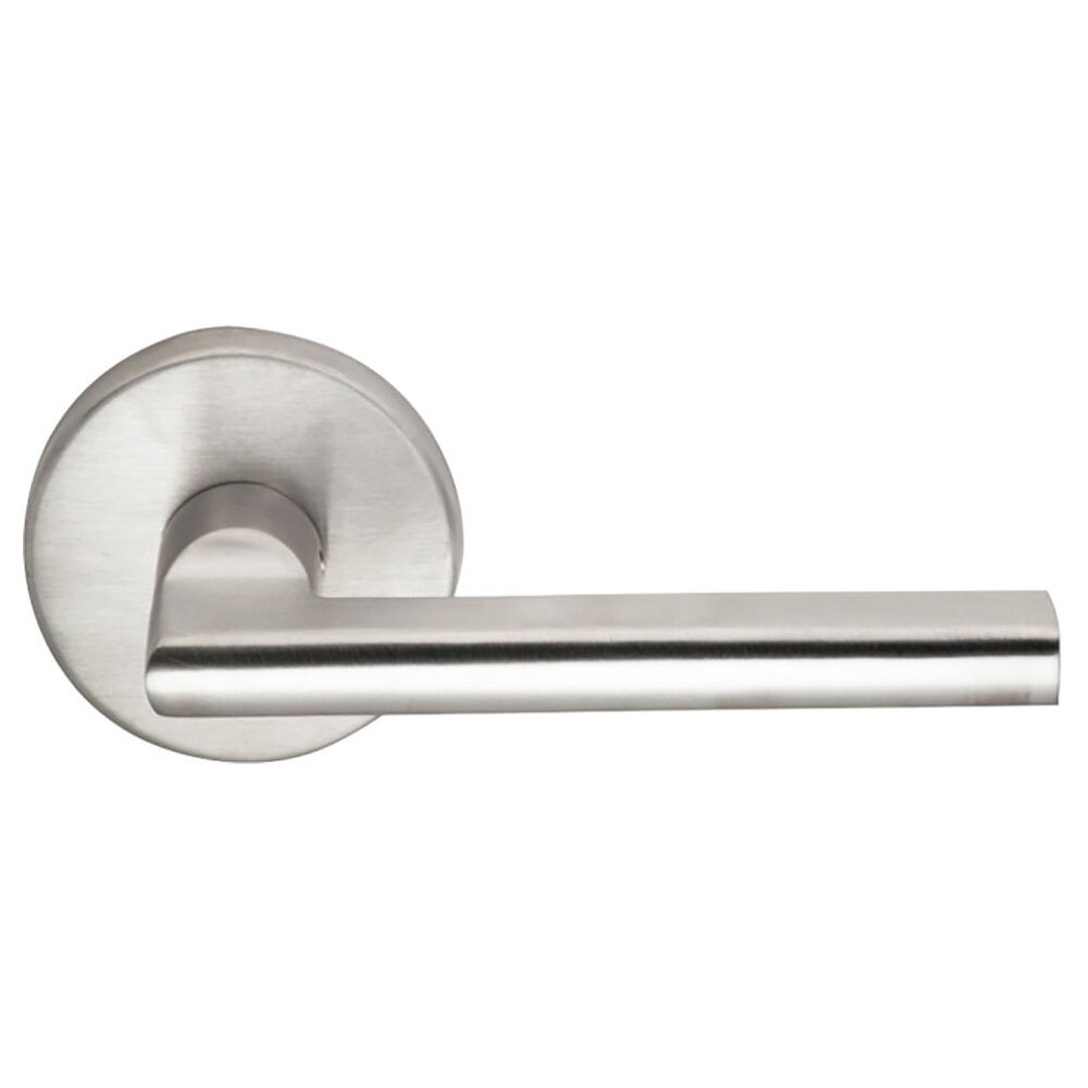 Omnia Hardware Passage Contempo Right Handed Lever with Plain Rosette in Brushed Stainless Steel