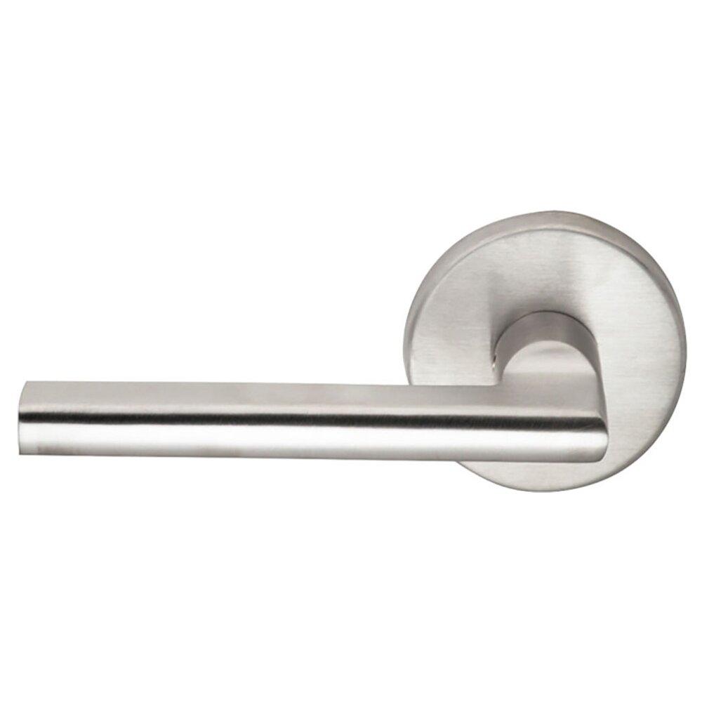 Omnia Hardware Passage Contempo Left Handed Lever with Plain Rosette in Brushed Stainless Steel