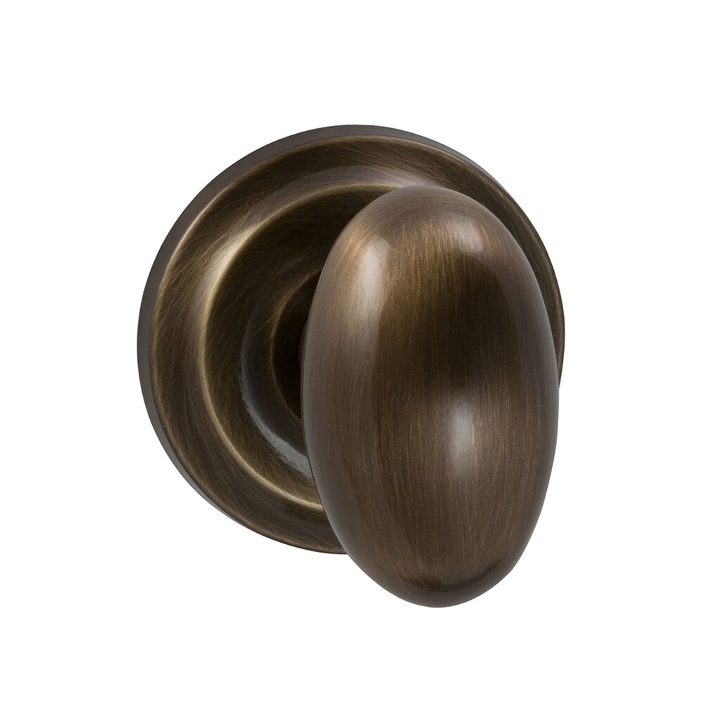Omnia Hardware Double Dummy Set Classic Egg Knob with Radial Rosette in Shaded Bronze Lacquered