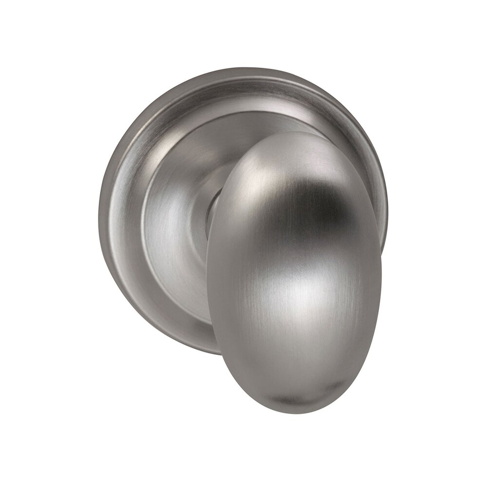 Omnia Hardware Privacy Latchset Classic Egg Knob with Radial Rosette in Satin Chrome