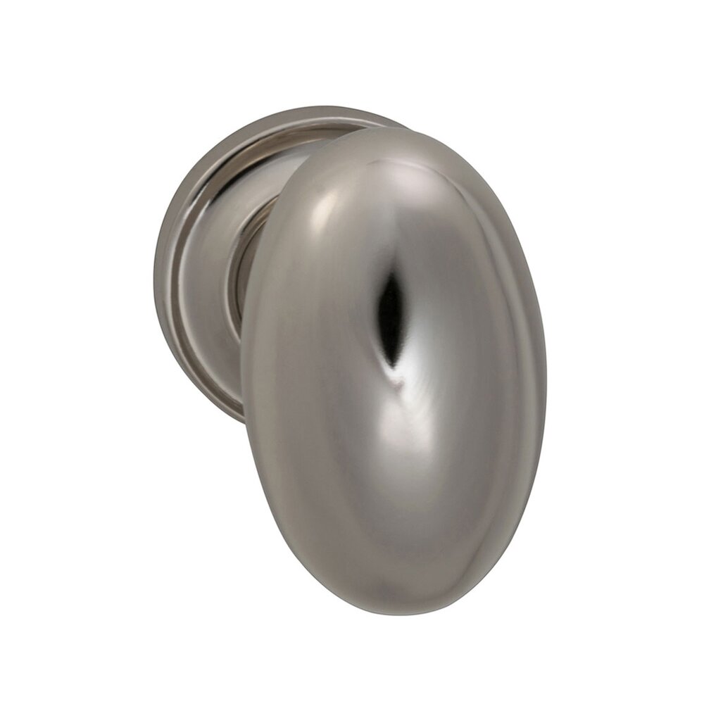 Omnia Hardware Passage Traditions Classic Egg Door Knob with Small Radial Rosette in Polished Nickel Lacquered