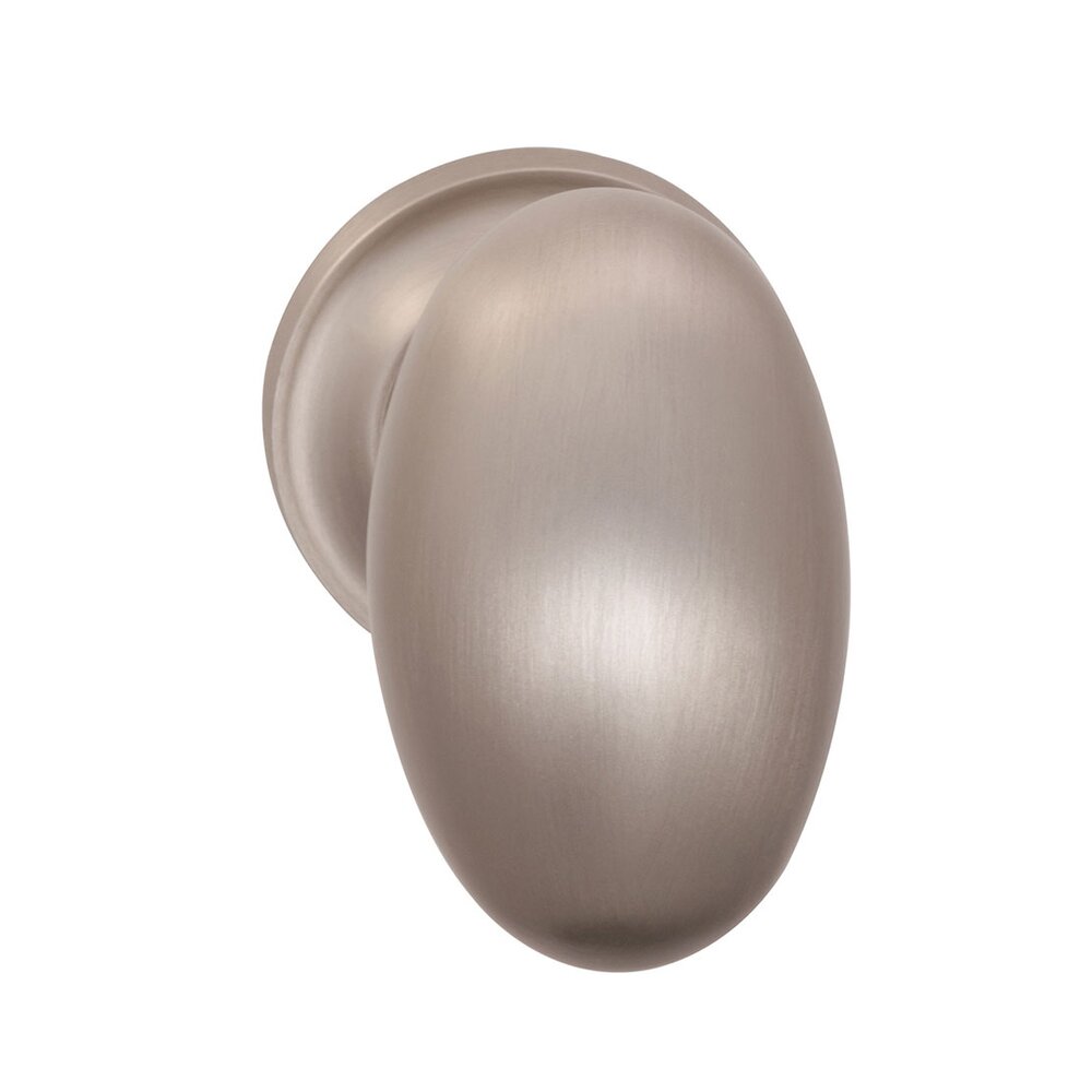 Omnia Hardware Single Dummy Traditions Classic Egg Door Knob with Small Radial Rosette in Satin Nickel Lacquered