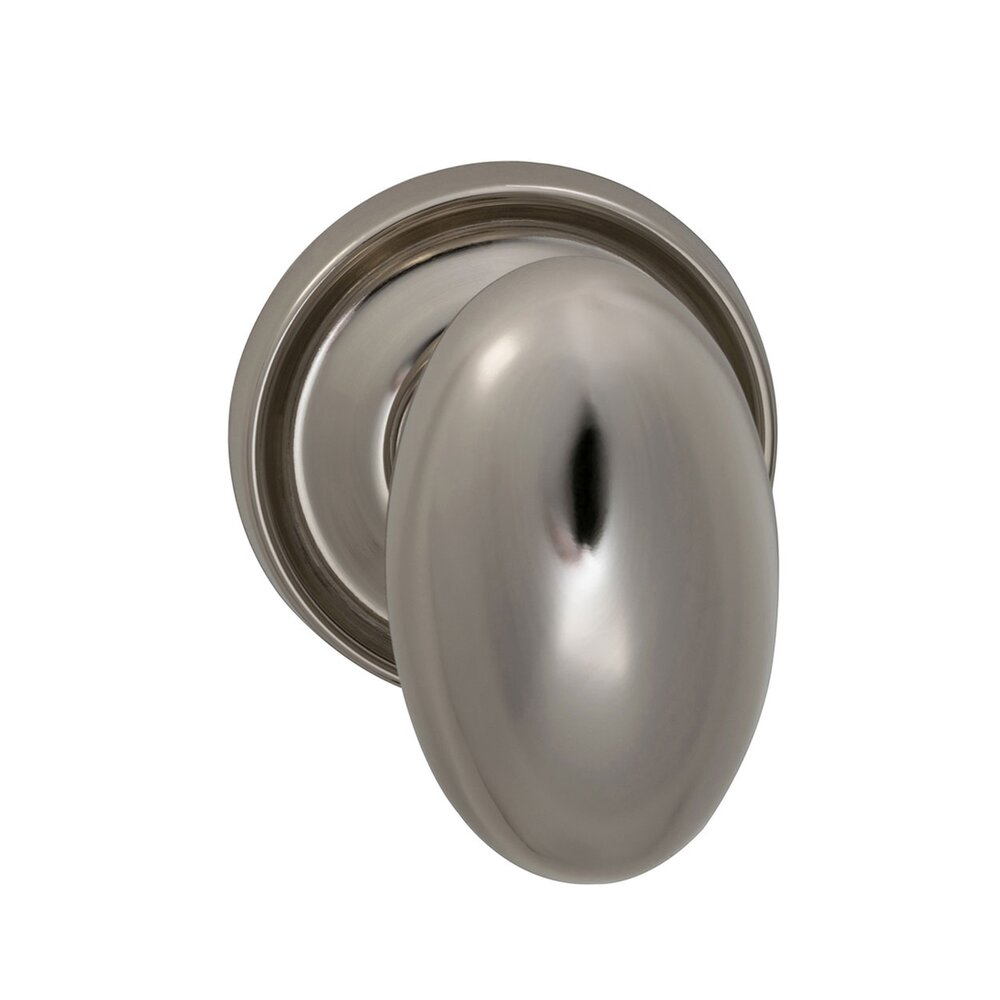 Omnia Hardware Single Dummy Traditions Classic Egg Door Knob with Medium Radial Rosette in Polished Nickel Lacquered