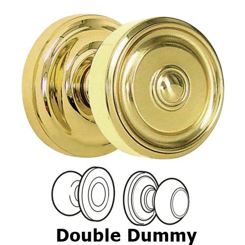 Omnia Hardware Double Dummy Set Classic Ridge Knob with Radial Rosette in Polished Brass Lacquered
