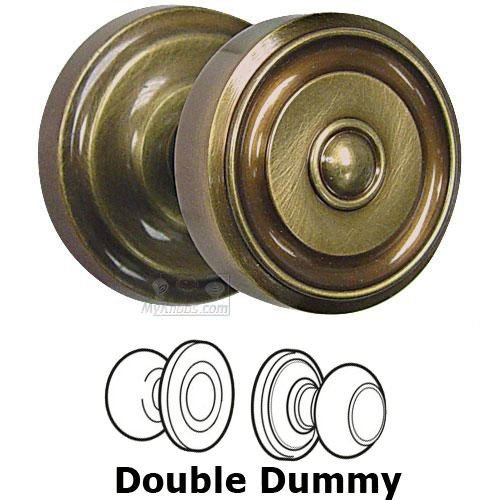 Omnia Hardware Double Dummy Set Classic Ridge Knob with Radial Rosette in Shaded Bronze Lacquered
