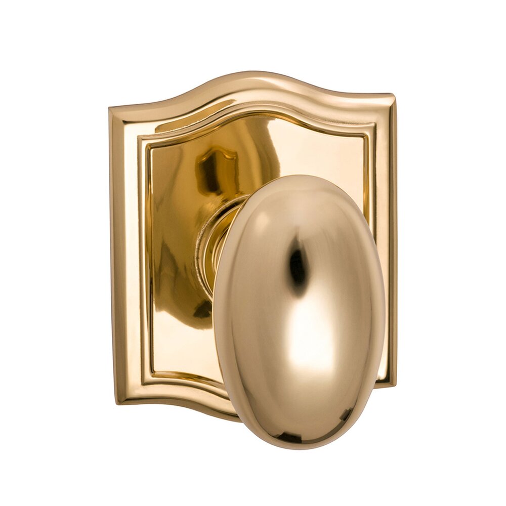 Omnia Hardware Double Dummy Egg Knob with Arch Rose in Polished Brass Lacquered