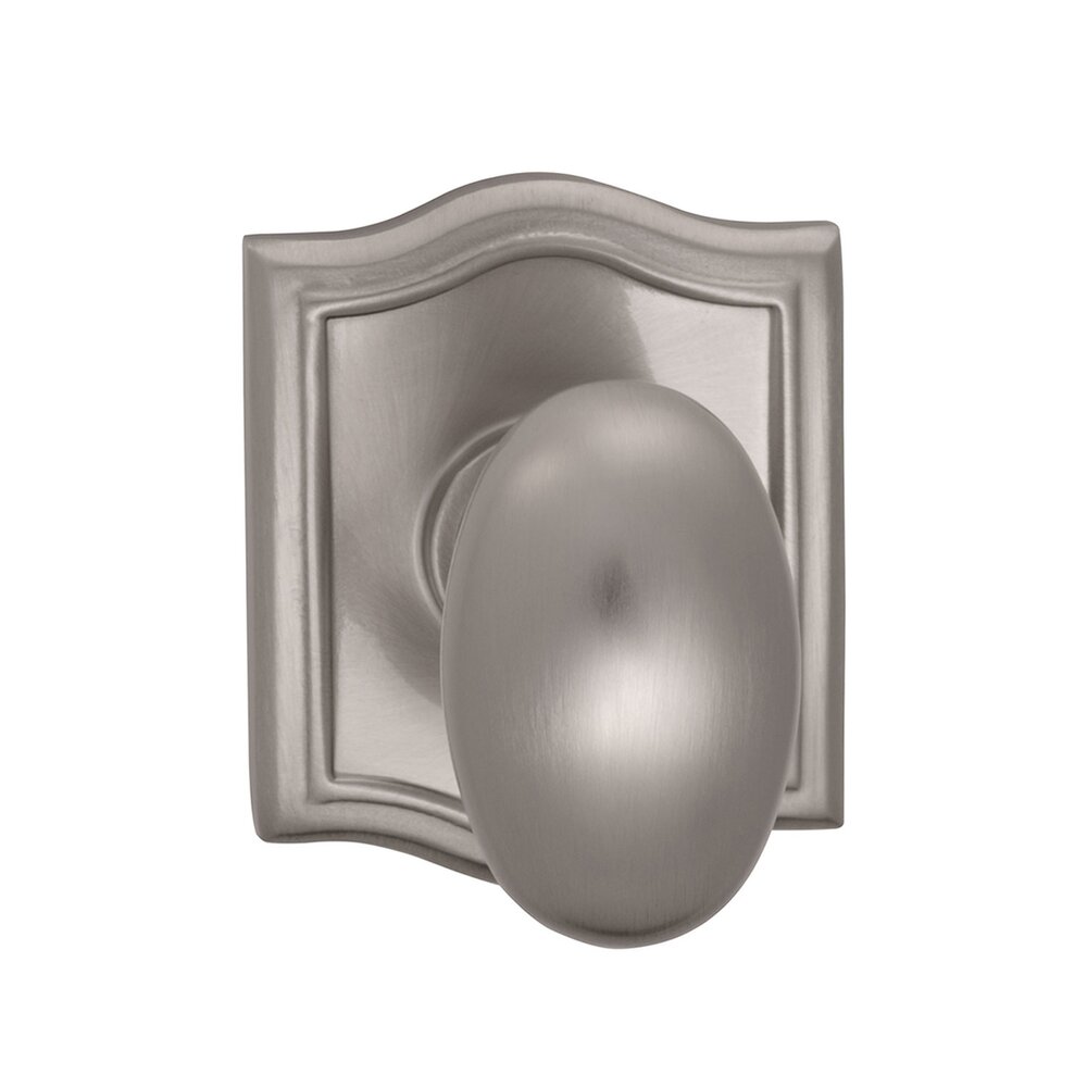 Omnia Hardware Single Dummy Egg Knob with Arch Rose in Satin Nickel Lacquered