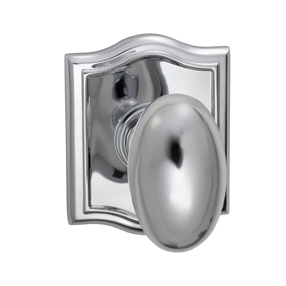 Omnia Hardware Single Dummy Egg Knob with Arch Rose in Polished Chrome
