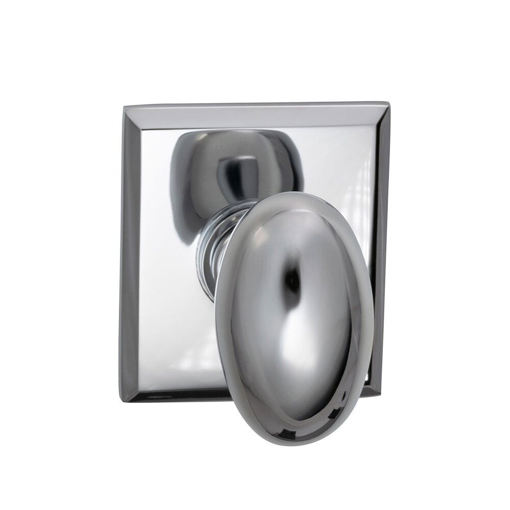 Omnia Hardware Double Dummy Egg Knob with Rectangle Rose in Polished Chrome