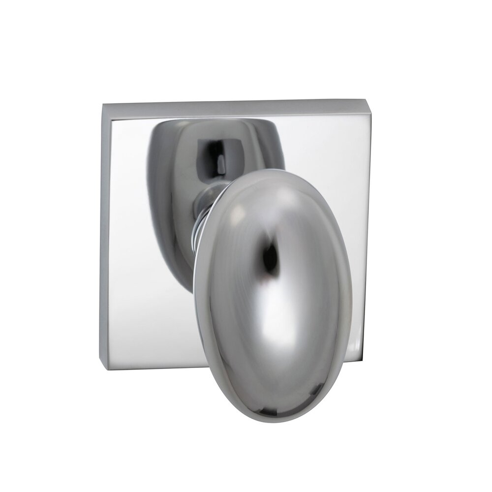 Omnia Hardware Double Dummy Egg Knob with Square Rose in Polished Chrome Plated