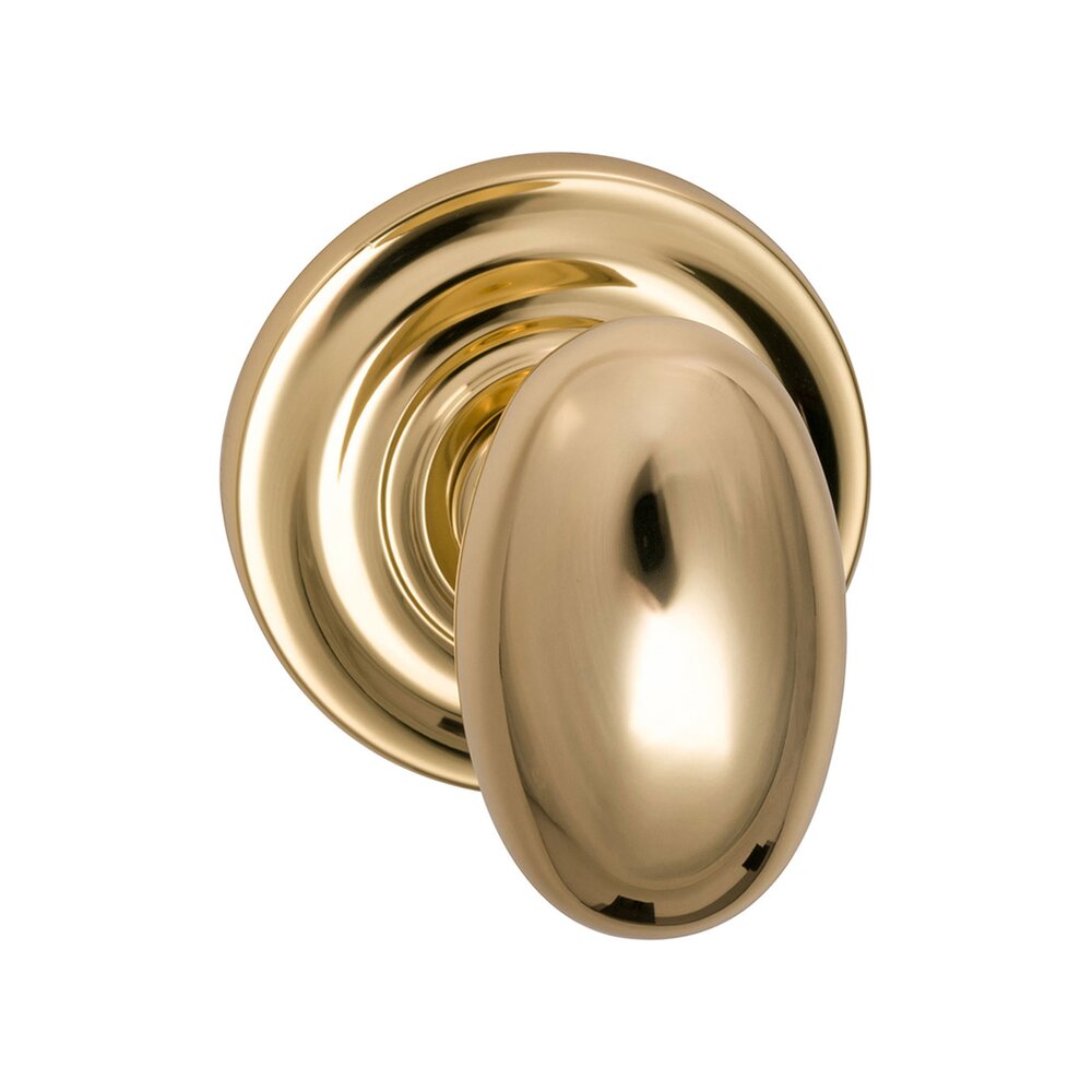 Omnia Hardware Single Dummy Egg Knob with Traditional Rose in Polished Brass Lacquered