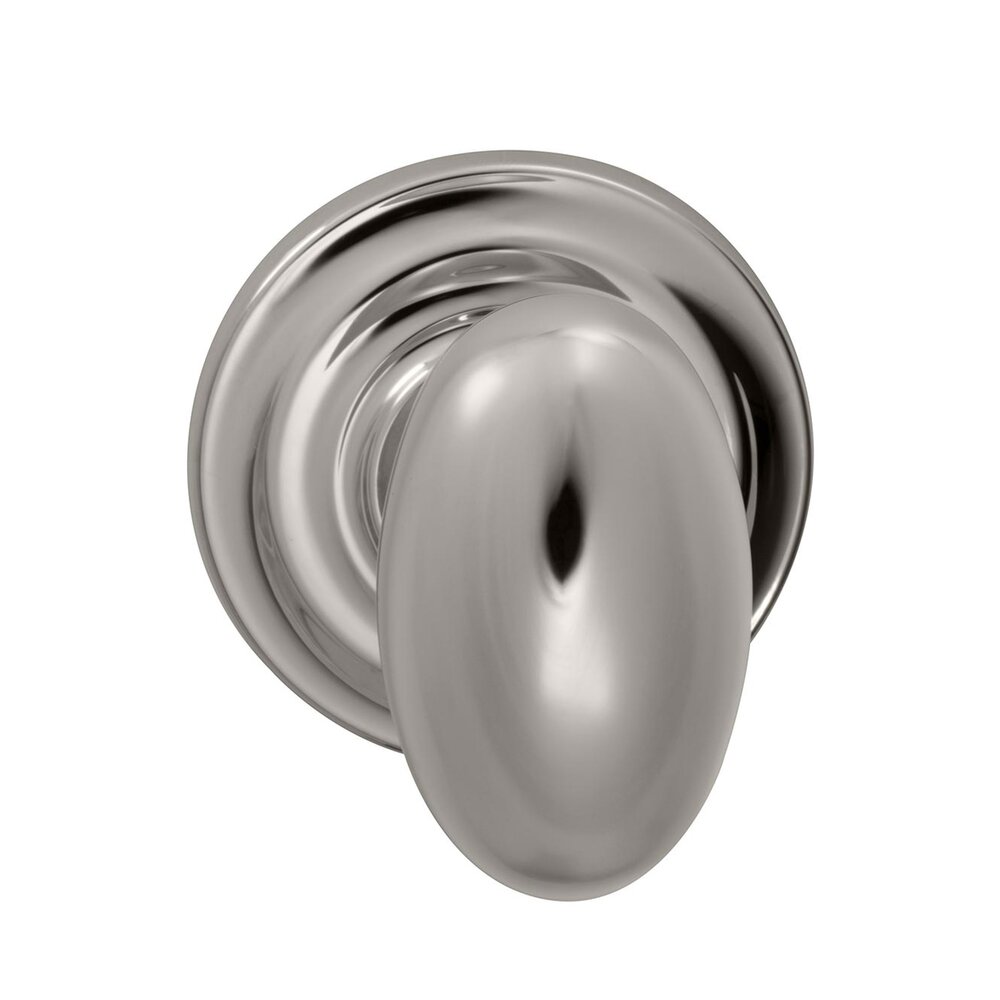 Omnia Hardware Privacy Egg Knob with Traditional Rose in Polished Nickel Lacquered