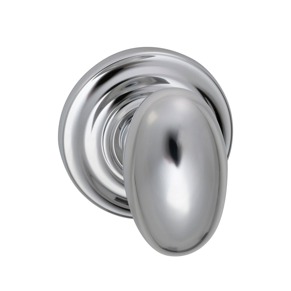Omnia Hardware Privacy Egg Knob with Traditional Rose in Polished Chrome