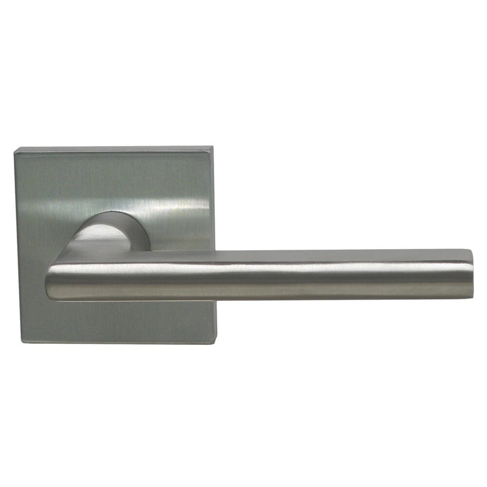 Omnia Hardware Passage Right Handed Lever with Square Rosette in Brushed Stainless Steel