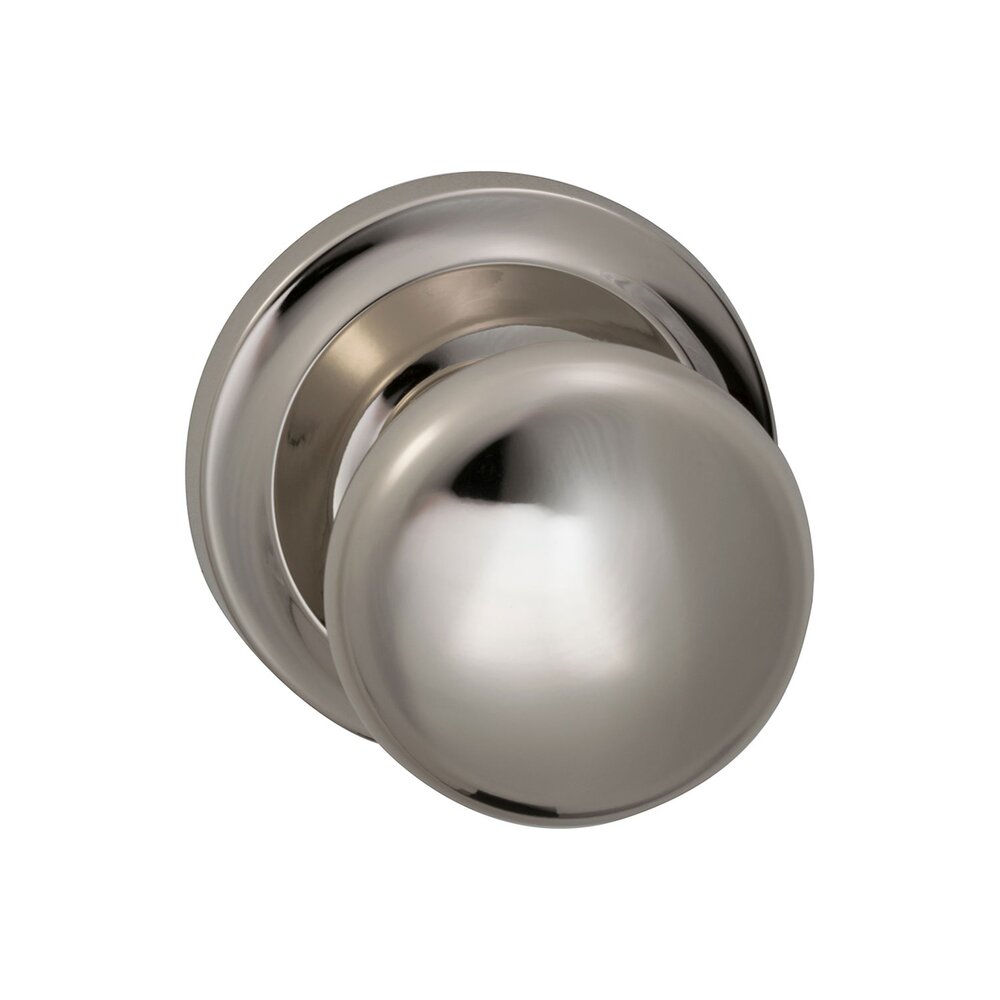 Omnia Hardware Passage Latchset Classic 2 1/8" Half Round Knob with Radial Rosette in Polished Nickel Lacquered