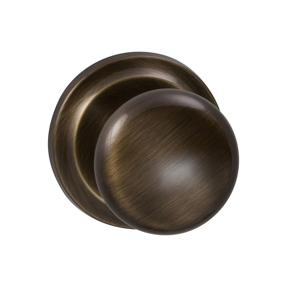 Omnia Hardware Passage Latchset Classic 2 1/8" Half Round Knob with Radial Rosette in Shaded Bronze Lacquered