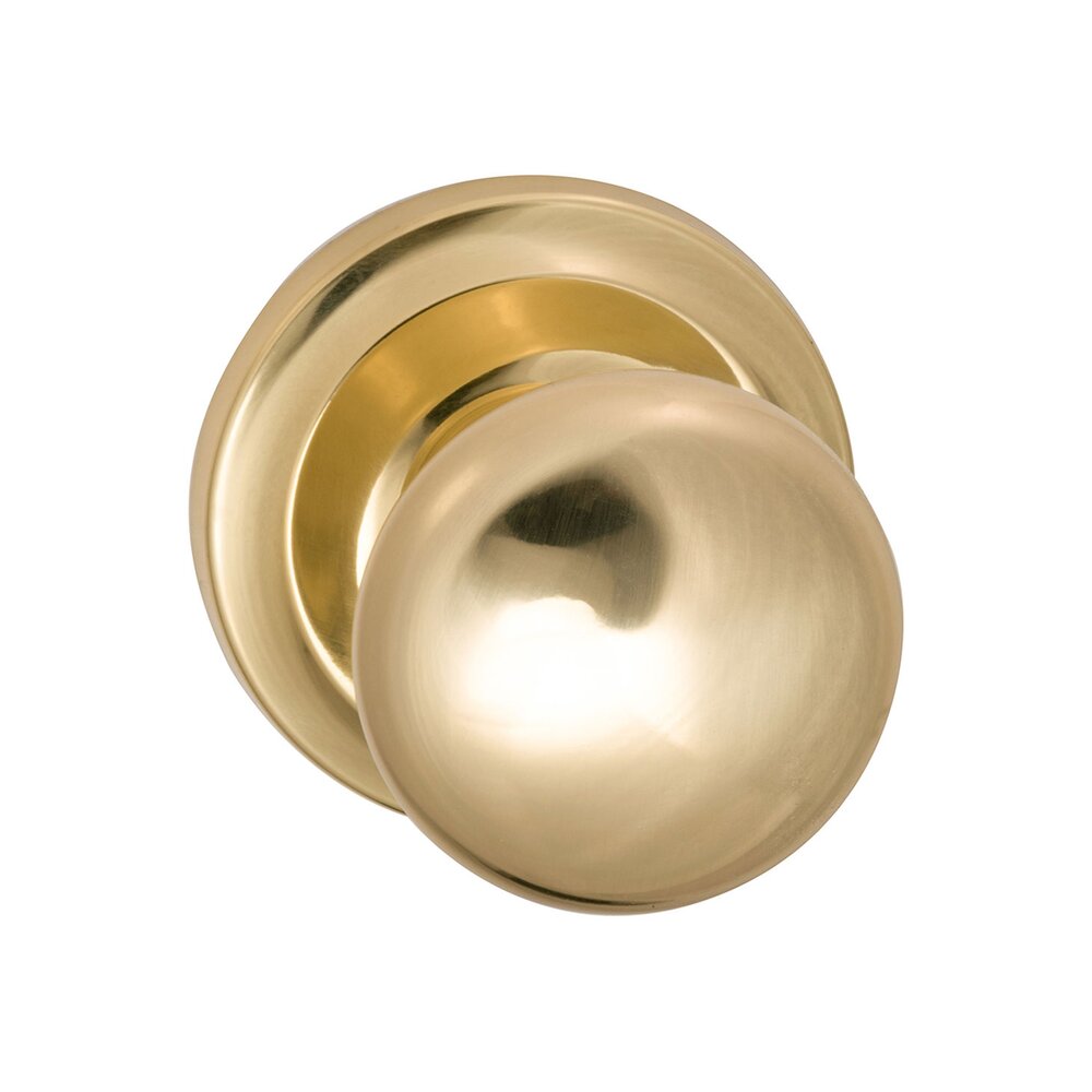 Omnia Hardware Double Dummy Set Classic 2 1/8" Half Round Knob with Radial Rosette in Polished Brass Lacquered