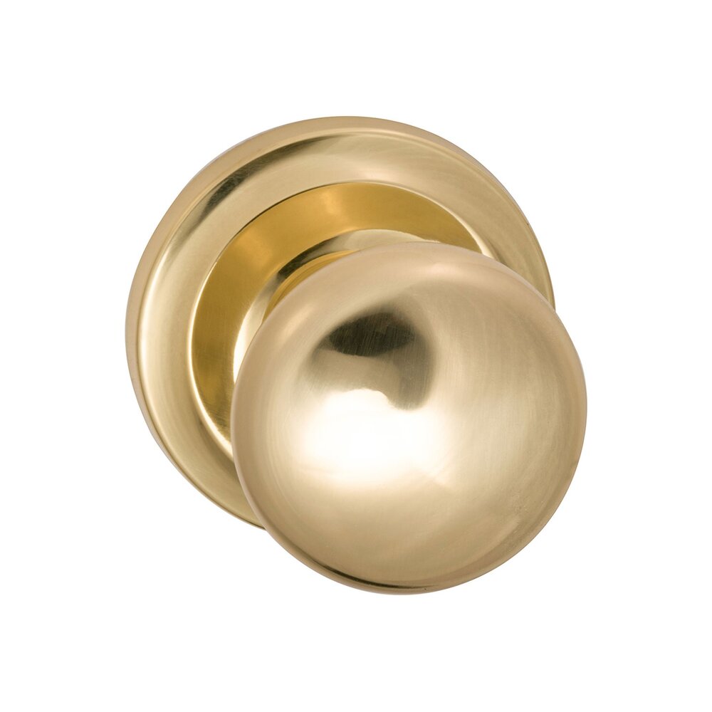 Omnia Hardware Privacy Traditions Knob with Radial Rosette in Polished Brass Unlacquered