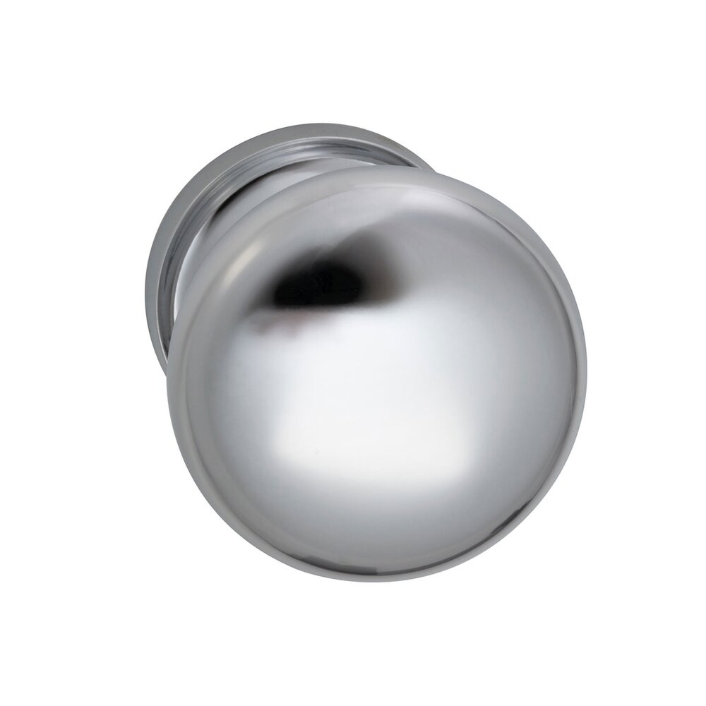Omnia Hardware Passage Traditions Half Round Door Knob with Small Radial Rosette in Polished Chrome