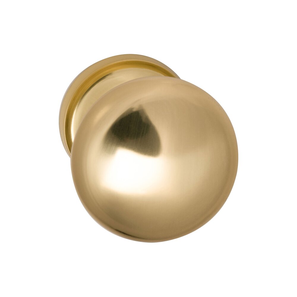 Omnia Hardware Passage Traditions Half Round Door Knob with Small Radial Rosette in Polished Brass Lacquered