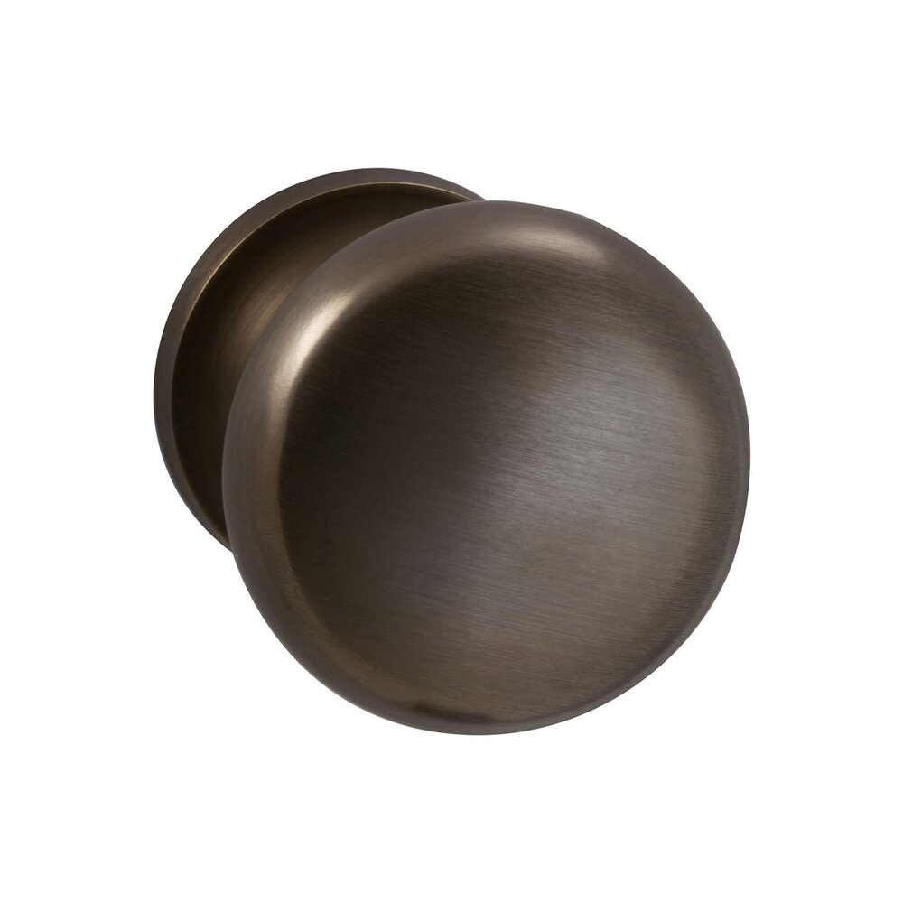 Omnia Hardware Passage Traditions Half Round Door Knob with Small Radial Rosette in Antique Bronze Unlacquered