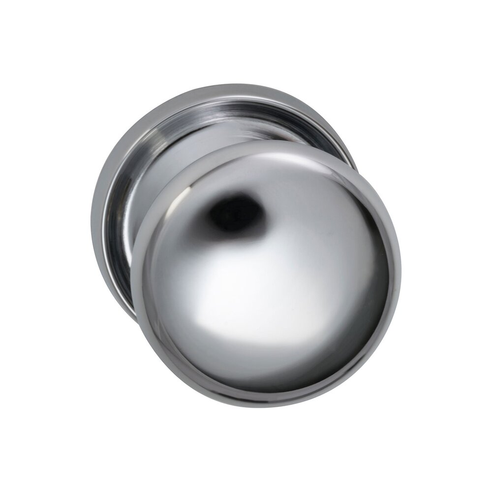 Omnia Hardware Passage Traditions Half Round Door Knob with Medium Radial Rosette in Polished Chrome